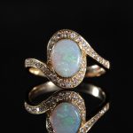 18Carat Yellow Gold AAA 1.00ct Opal Solitaire w/ 0.30ct Diamond Accents Ring (Size P) 14.5mm Widest - Image 7