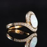 18Carat Yellow Gold AAA 1.00ct Opal Solitaire w/ 0.30ct Diamond Accents Ring (Size P) 14.5mm Widest - Image 18