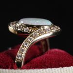 18Carat Yellow Gold AAA 1.00ct Opal Solitaire w/ 0.30ct Diamond Accents Ring (Size P) 14.5mm Widest - Image 6