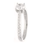 9Carat White Gold Lab Grown 0.58ct Diamond Solitaire w/ 0.15ct Accents Ring (Size K) 5mm Head - Image 2