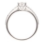 9Carat White Gold Lab Grown 0.58ct Diamond Solitaire w/ 0.15ct Accents Ring (Size K) 5mm Head - Image 3
