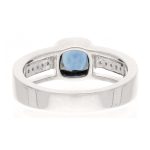 18Carat White Gold 1.75ct AAA Sapphire Solitaire w/ 0.06ct Diamond Accents Ring (Size N) 7x7.5mm Head - Image 5