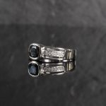 18Carat White Gold 1.75ct AAA Sapphire Solitaire w/ 0.06ct Diamond Accents Ring (Size N) 7x7.5mm Head - Image 17