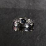 18Carat White Gold 1.75ct AAA Sapphire Solitaire w/ 0.06ct Diamond Accents Ring (Size N) 7x7.5mm Head - Image 9