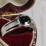 18Carat White Gold 1.75ct AAA Sapphire Solitaire w/ 0.06ct Diamond Accents Ring (Size N) 7x7.5mm Head - Image 20