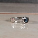 18Carat White Gold 1.75ct AAA Sapphire Solitaire w/ 0.06ct Diamond Accents Ring (Size N) 7x7.5mm Head - Image 6