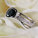 18Carat White Gold 1.75ct AAA Sapphire Solitaire w/ 0.06ct Diamond Accents Ring (Size N) 7x7.5mm Head - Image 12
