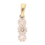 18Carat Yellow & White Gold 0.30ct Diamond Three-Stone Pendant (4.5x13mm)