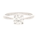 18Carat White Gold 0.70ct Diamond Solitaire Ring (Size I) 5.5mm Head