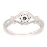 14Carat White Gold 0.39tcw Blue & White Diamond Cluster Ring (Size N 1/2) 8.5mm Widest - Image 5