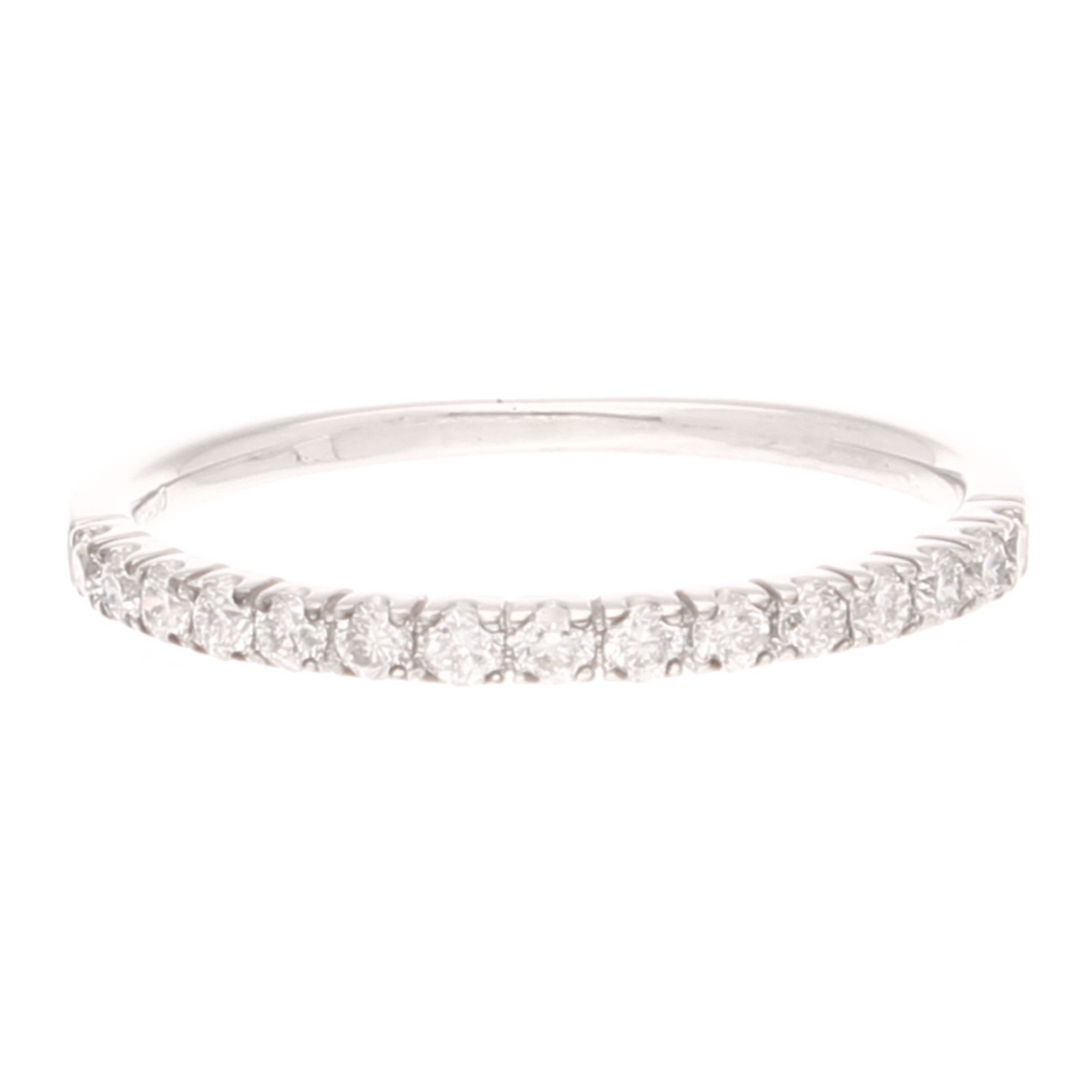 18Carat White Gold 0.25ct Diamond Eterrnity Ring (Size K 12) 1.5mm Wide (1) 18Carat White Gold 0.25ct Diamond Eterrnity Ring (Size K 1/2) 1.5mm Wide - Image 1