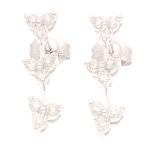 18Carat White Gold Diamond Stud Drop Earrings (4.5x17mm)