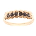 9Carat Yellow Gold 0.50ct Black & White Diamond Fancy Eternity Ring (Size P) 6mm Wide - Image 5