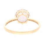 9Carat Yellow Gold Mystic Topaz Solitaire w/ Diamond Accents Ring (Size N) 8mm Head - Image 5