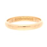 Antique 22Carat Yellow Gold D-Shape Wedding Band (Size J 1/2) 2.5mm Wide