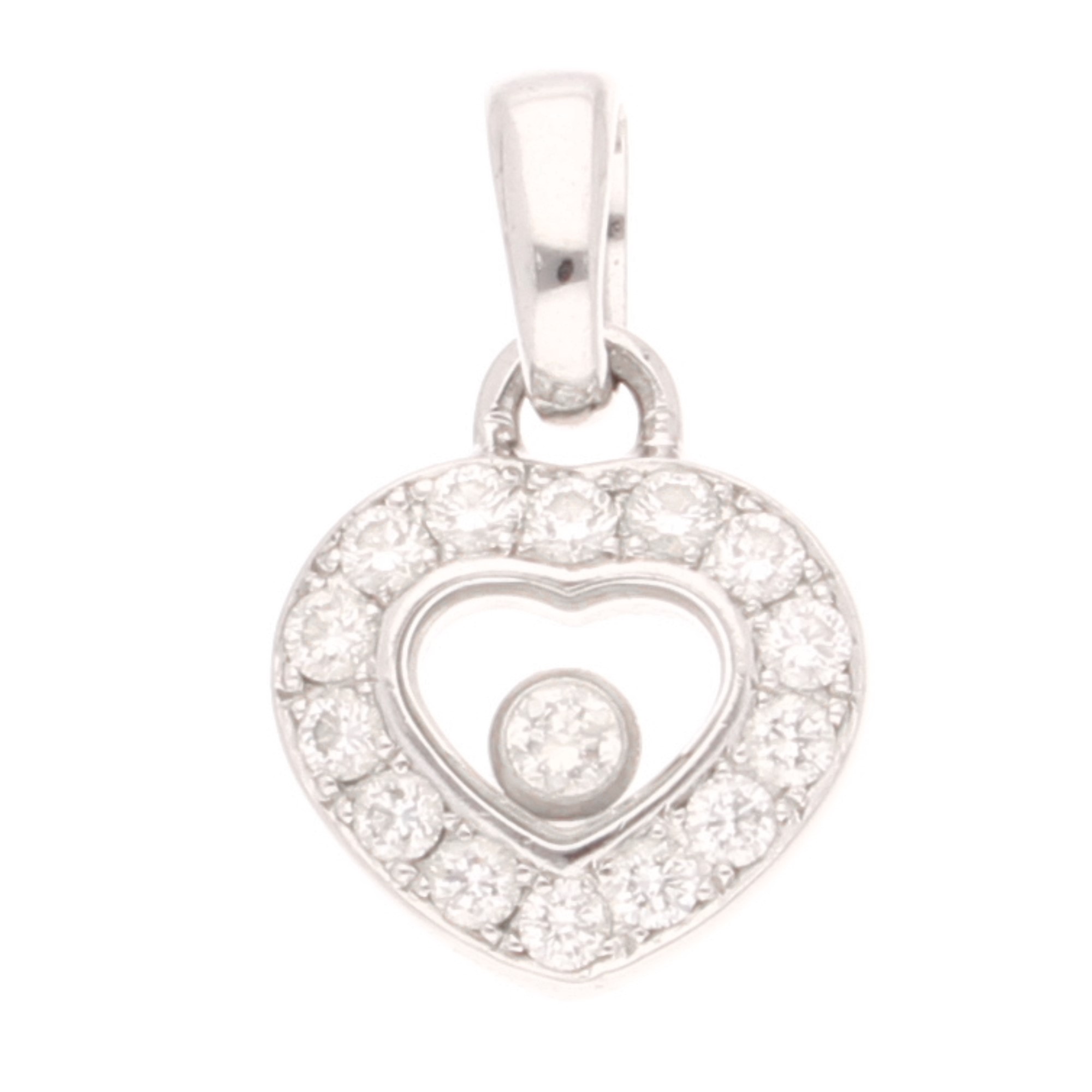 Chopard Geneve 18Carat White Gold Happy Hearts 0.29ct Diamond Pendant (10.5x9 (1) Chopard Geneve 18Carat White Gold Happy Hearts 0.29ct Diamond Pendant (10.5x9.5mm) - With Cert - Image 1