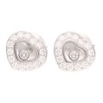 Chopard Geneve 18Carat White Gold Happy Hearts 0.59ct Diamond Earrings (10.5x9.5mm) - With Cert