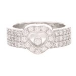 Chopard Geneve 18Carat White Gold Happy Hearts 0.74ct Diamond Ring (Size L 1/2) 9.5mm Widest - With Cert