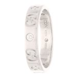 GUCCI 18Carat White Gold Diamond Band (Size M) 4mm Wide - Image 3