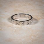 GUCCI 18Carat White Gold Diamond Band (Size M) 4mm Wide - Image 2