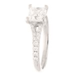 18Carat White Gold 0.75ct Diamond Solitaire w/ 0.30ct Accents Ring (Size L) 5x5mm Head - Image 3