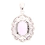 9Carat White Gold Amethyst & White Topaz Pendant (19x22.5mm) - Image 4