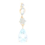 9Carat Yellow Gold Sky & Swiss Blue Topaz Drop Pendant (9x38mm)