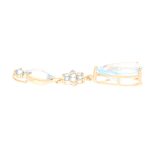 9Carat Yellow Gold Sky & Swiss Blue Topaz Drop Pendant (9x38mm) - Image 3