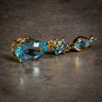 9Carat Yellow Gold Sky & Swiss Blue Topaz Drop Pendant (9x38mm) - Image 7