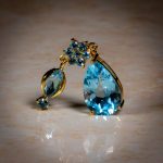 9Carat Yellow Gold Sky & Swiss Blue Topaz Drop Pendant (9x38mm) - Image 2