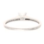 18Carat White Gold 0.40ct Princess Cut Diamond Solitaire w/ 0.20ct Accents Ring (Size N 1/2) 4x4mm Head - Image 5