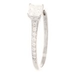 18Carat White Gold 0.40ct Princess Cut Diamond Solitaire w/ 0.20ct Accents Ring (Size N 1/2) 4x4mm Head - Image 3