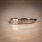 18Carat White Gold 0.40ct Princess Cut Diamond Solitaire w/ 0.20ct Accents Ring (Size N 1/2) 4x4mm Head - Image 2