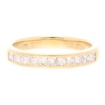 18Carat Yellow Gold 0.50ct Princess Cut Eternity Ring (Size L 1/2) 3mm Wide