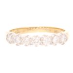 18Carat Yellow Gold 1.00ct Diamond Eternity Ring (Size Q) 4mm Wide