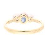 18Carat Yellow Gold Sapphire Solitaire w/ Diamond Accents Ring (Size N 1/2) 3.5x6.5mm Head - Image 5