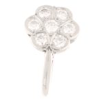 950 Palladium 0.50ct Diamond Daisy Cluster Ring (Size H 1/2) 10x11.5mm - Image 3