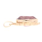 9Carat Yellow Gold Amethyst Solitaire Pendant (11x14.5mm) - Image 3