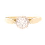 Vintage 18Carat Yellow Gold 0.57ct Diamond Solitaire Ring (Size K 1/2) 6mm Head