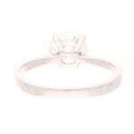 18Carat White Gold 1.50ct Diamond Solitaire w/ 0.20ct Accents Ring (Size M) 7mm Head - Image 5