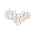 950 Platinum 0.45ct Diamond Cluster Ring (Size J) 12mm Widest