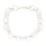 New! Sterling Silver 10" Fancy Patterned Belcher Bracelet (13mm Wide)