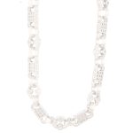 New! Sterling Silver 25.5" Stars & Bars Necklace (10mm Wide)
