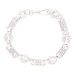 New! Sterling Silver 8.25" Stars & Bars Bracelet (10mm Wide)