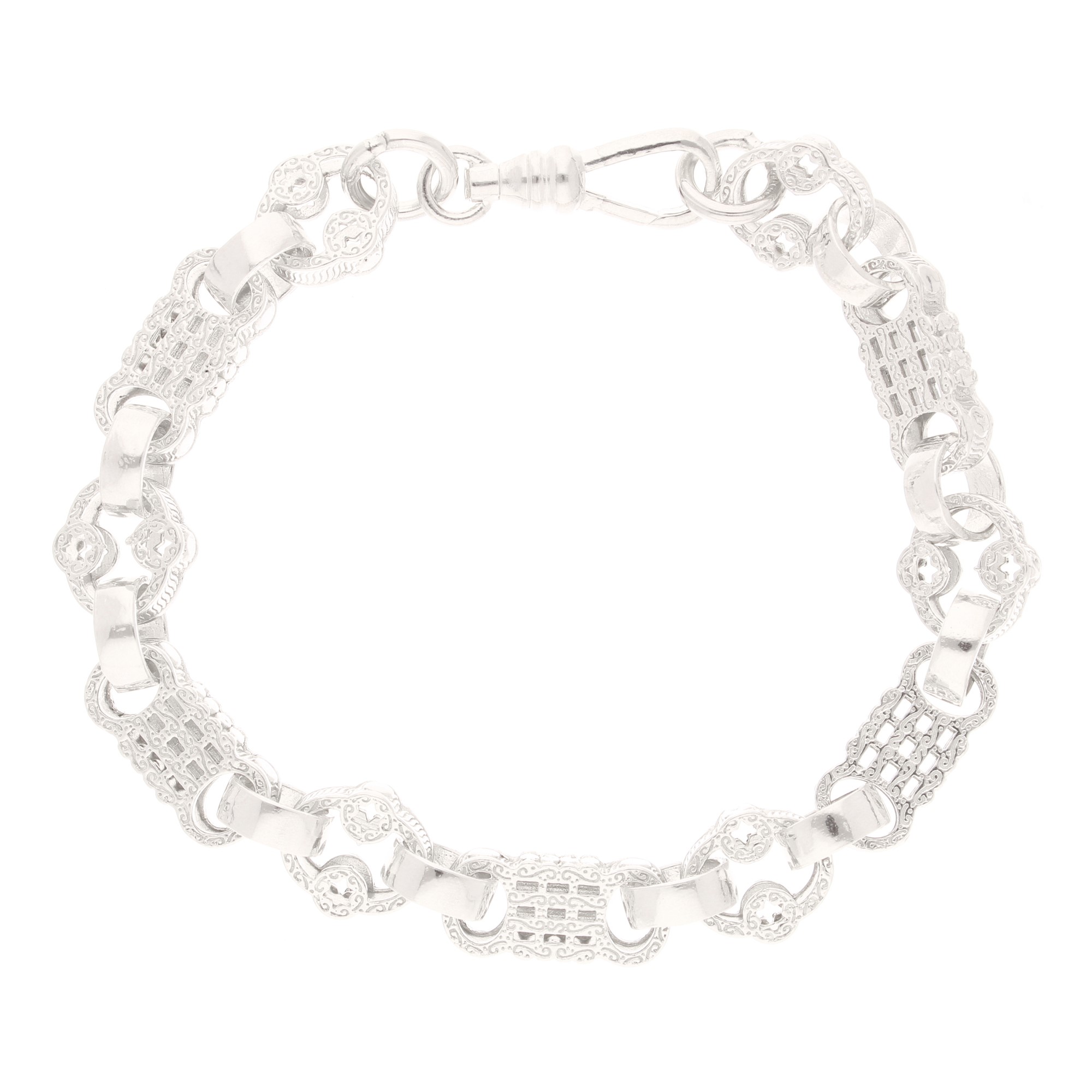 New! Sterling Silver 8.25 Stars & Bars Bracelet (10mm Wide) (1) New! Sterling Silver 8.25" Stars & Bars Bracelet (10mm Wide) - Image 1