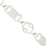 New! Sterling Silver 8.25" Stars & Bars Bracelet (10mm Wide) - Image 3