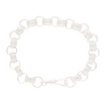 New! Sterling Silver 8.5" Love Heart Patterned Belcher Bracelet (9mm Wide) - Image 5