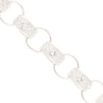 New! Sterling Silver 8.5" Love Heart Patterned Belcher Bracelet (9mm Wide) - Image 3