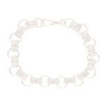 New! Sterling Silver 8.75" Love Heart Patterned Belcher Bracelet (10.5mm Wide)