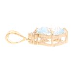 9Carat Yellow Gold Blue Topaz & White Sapphire Pendant (16x18.5mm) - Image 3